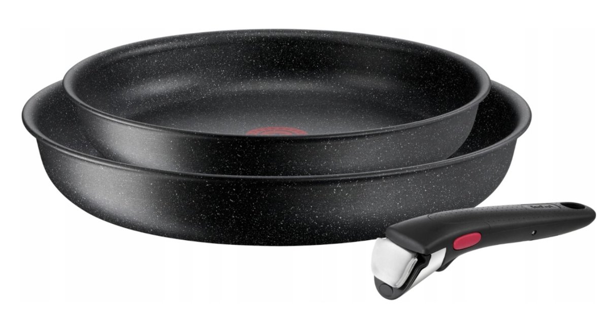 Zestaw patelni 24/28cm TEFAL Ingenio Black Stone + rączka 3 el. - Tefal ...