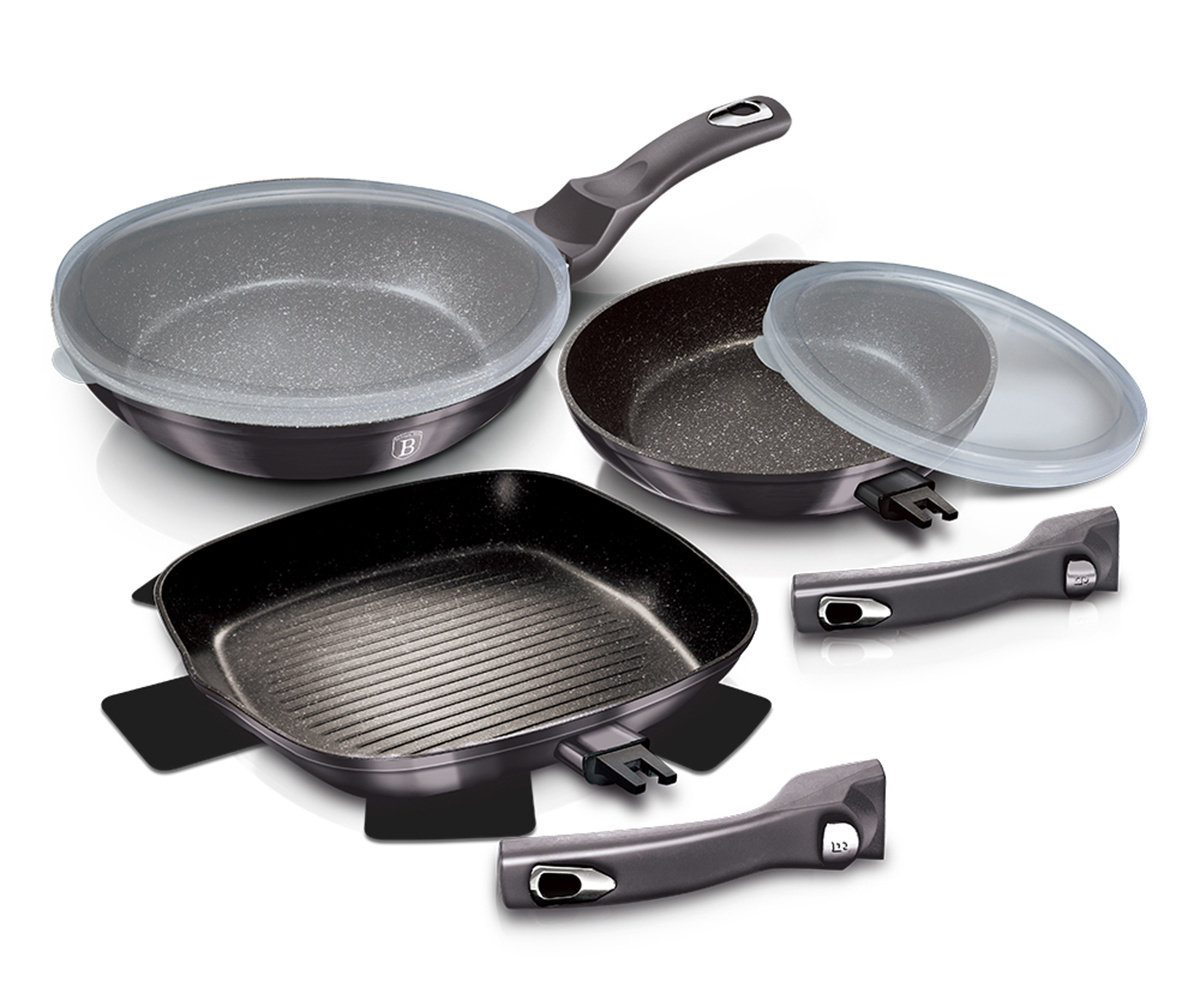 Zestaw patelni Berlinger Haus Carbon Pro, czarny, 5 elementów, BH/7048-Zdjęcie-0