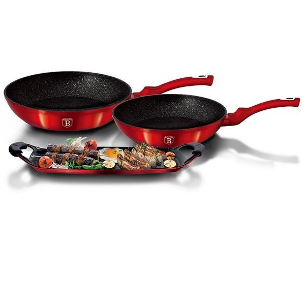 Zestaw patelni Berlinger Haus Metallic Line, czerwony, 5 elementów, BH/1668-Zdjęcie-0