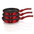 Zestaw patelni Berlinger Haus Metallic Touch I, czerwony, 3 elementy, BH/1288 - Berlinger Haus