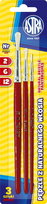 Zestaw Pędzli Z Naturalnego Włosia Astra 3 Sztuki Rozmiary 2/6/12 Szkolne