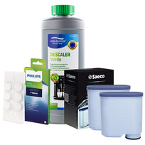 Zestaw Philips Saeco - Filtr Philips Aquaclean CA6903 2szt, Odkamieniacz Aqualogis Verde 500ml, Philips CA6704/10 Tabletki Czyszczące