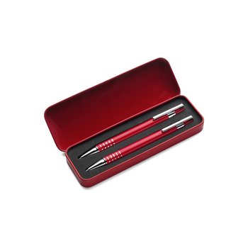 Zestaw piśmienny, długopis i ołówek UPOMINKARNIA Czerwony - Inna marka