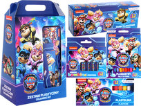 Zestaw PLASTYCZNY Upominkowy WYPRAWKA Farbki Kredki Plastelina PSI PATROL