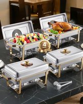 ZESTAW PODGRZEWACZY DO ŻYWNOŚCI 4 SZT POJEMNIKI GN Z POKRYWĄ DO GASTRONOMII rexe