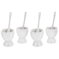 Zestaw podstawek pod jajka z porcelany 4szt biały / Podstawki do jajek