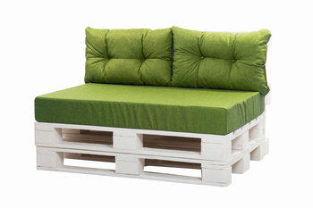Zestaw poduszek na meble z palet: 120x80 + 2 szt. po  60x40/ wodoodporne poduszki ogrodowe, kolor zielony - Kruger Robert Woroniecki