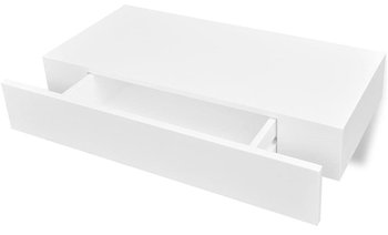Zestaw półek ściennych z szufladami ELIOR Pilon, biały, 8x25x48 cm - Elior