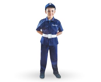 Zestaw Policjant (koszula, spodnie, czapka, pasek), rozm. 110/120 cm - GoDan