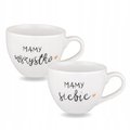 Zestaw porcelanowych kubków 500 ml - Mamy wszystko Mamy siebie ZŁOTE SERCE - Nadzwyczajnie