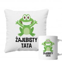Zestaw prezent dla taty - Żajebisty tata, poduszka i kubek