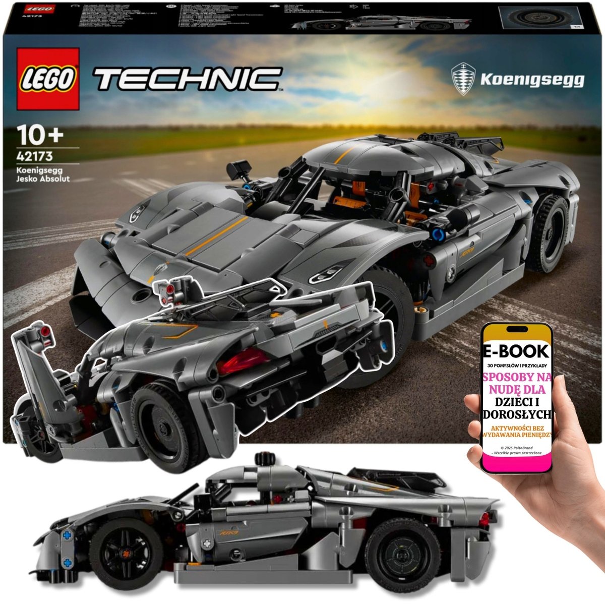 ZESTAW PREZENT LEGO | Koenigsegg Jesko TECHNIC 42173 | Dla Młodego Mechanika i Fana Supersamochodów | IDEALNY PREZENT URODZINOWY + EBOOK-3