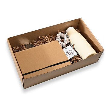 Zestaw prezentowy – Butelka, Frotka, Notes, Brelok, Kartka - Nuevents