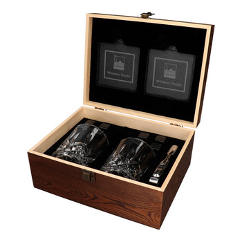 Zestaw prezentowy do whisky premium I - okrągłe szklanki - Whiskey Rocks