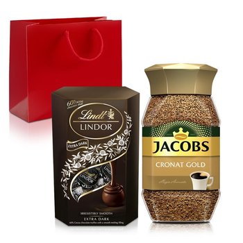 Zestaw Prezentowy Kawa Jacobs Cronat Gold, Praliny Lindor Prezent Na Święta - Jacobs