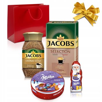 Zestaw Prezentowy Kawa Jacobs, Słodycze Świąteczne Milka Na Prezent - Jacobs