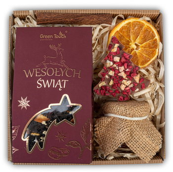 Zestaw prezentowy na mikołajki upominek na święta miód czekolada prezent herbata - Green Touch