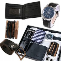 Zestaw Prezentowy Na Walentynki Portfel Pasek Zegarek Bransoletka Długopis