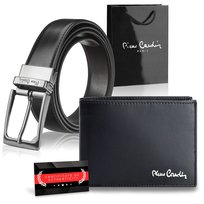 Zestaw Prezentowy Pierre Cardin Portfel Skórzany Pasek Skórzany 125cm Torba Prezentowa Certyfikat Pierre Cardin