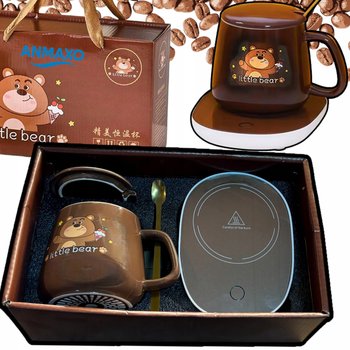 ZESTAW PREZENTOWY PODGRZEWACZ DO KAWY HERBATY KUBEK z Podgrzewaczem MIŚ - inna (Inny)