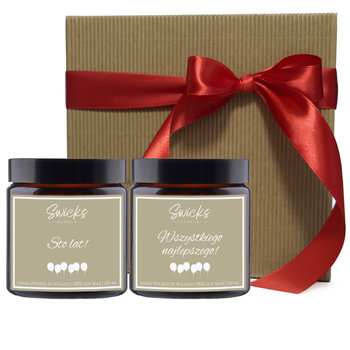 Zestaw prezentowy świece sojowe na urodziny 2x120ml świeczki zapachowe - Swicks