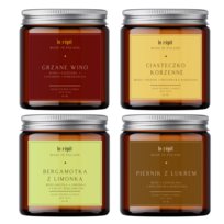Zestaw Prezentowy - Świece Sojowe Zapachowe 4X60 Ml. Hand Made Bergamotka Z Limonką, Grzane Wino, Ciasteczko Korzenne, Piernik Z Lukrem