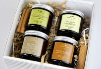 Zestaw Prezentowy - Świece Sojowe Zapachowe 4X60 Ml. Hand Made Mleczna Czekolada, Wanilia, Szarlotka Z Lodami Waniliowymi, Słony Karmel