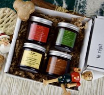 Zestaw Prezentowy - Świece Sojowe Zapachowe 4X60 Ml. Hand Made Wieczór Przy Kominku, Sosna Z Cynamonem, Ciasteczko Korzenne, Piernik Z Lukrem