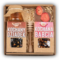 Zestaw Prezentowy Upominek Dzień Babci I Dziadka;Herbaty;Miód I Czekolada - Box
