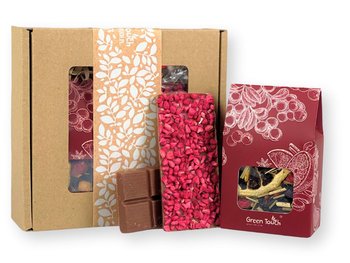 Zestaw prezentowy upominek pudełko z herbatą i czekoladką. Prezent na dzień kobiet na walentynki - Green Touch