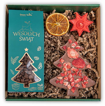 Zestaw prezentowy w pudełku na święta prezent mikołajki kawa czekolada box - Green Touch