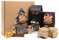 Zestaw prezetnowy herbata migdały prezent na święta mikołaja box świąteczny