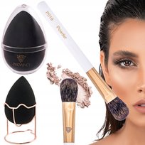 Zestaw Profesjonalna Gąbka do makijażu PAGANO BLENDER czarna + Pędzel do pudru multifunction P019