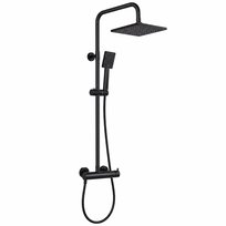 Zestaw Prysznicowy FLOVA: Czarny mat, deszczownica 20 cm Yoka Home