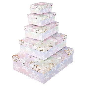 Zestaw Pudełek, Frosty Christmas, Gwiazdki Pattern, 5 Sztuk - Empik