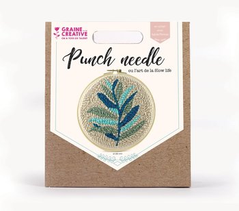 Zestaw punch needle, listowie, 20 cm - GRAINE CREATIVE
