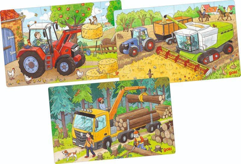 Zdjęcia - Puzzle i mozaiki Goki Zestaw Puzzli Pojazdy Rolnicze 