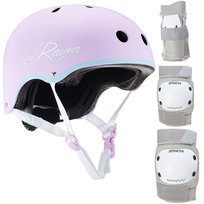 Zestaw RAVEN Kask Essto Violet/Mint S + Ochraniacze Dexard Grey S