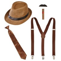 Zestaw Retro Gangstera Lata 20 Brązowy 5 El. Widmann