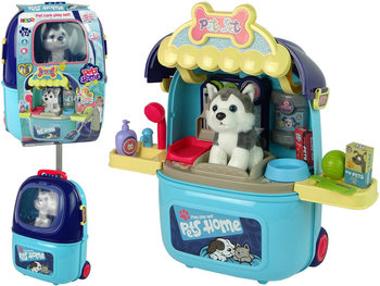 Zestaw Salon Piękności Dla Psa Zwierzak w Walizce Plecak Niebieski - Lean Toys