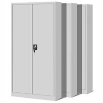 Zestaw SET Szaf Metalowych 3 x JAN NOWAK Model JAN H 900x1950x400 Biurowa Szafka Na Akta: Szara, Duża Szafa Do Biura, Na Dokumenty, Segregatory, Pojemna z Metalu, Warsztatowa, Wysokie Szafy Do Gabine