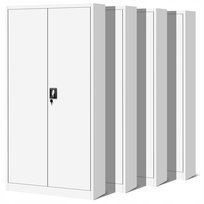 Zestaw SET Szaf Metalowych 4 x JAN NOWAK Model JAN H 900x1950x400 Biurowa Szafka Na Akta: Biała, Duża Szafa Do Biura, Na Dokumenty, Segregatory, Pojemna z Metalu, Warsztatowa, Wysokie Białe Szafy Do 