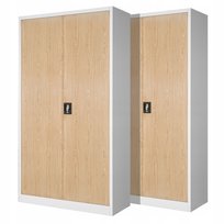 Zestaw SET Szaf Metalowych Eco Design 2 x JAN NOWAK Model JAN 900x1850x400 Biurowa Szafka Na Akta: Biała/Dąb Sonoma, Duża Szafa Do Biura, Na Dokumenty, Segregatory, Pojemna z Metalu, Warsztatowa, Wys