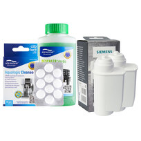 Zestaw Siemens, Filtr INTENZA TZ70003 2 szt, Odkamieniacz Verde 250ml, Tabletki Cleaneo 10 szt.