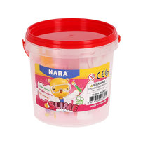 Zestaw Slime masa żelowa sensoryczna różowa w wiaderku + koraliki + klej NARA Nara