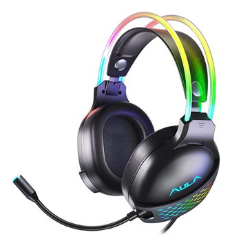Zestaw słuchawkowy do gier Aula S503 Noise-Off Pro, sterowniki 50 mm, kabel 2,1 m, 2 x audio/mikrofon HD 3,5 mm + USB RGB LED, czarny - AULA Gaming