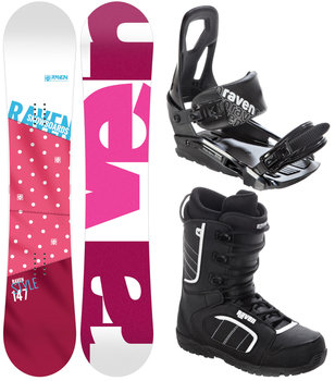 Zestaw Snowboard RAVEN Style Pink 150cm - Raven