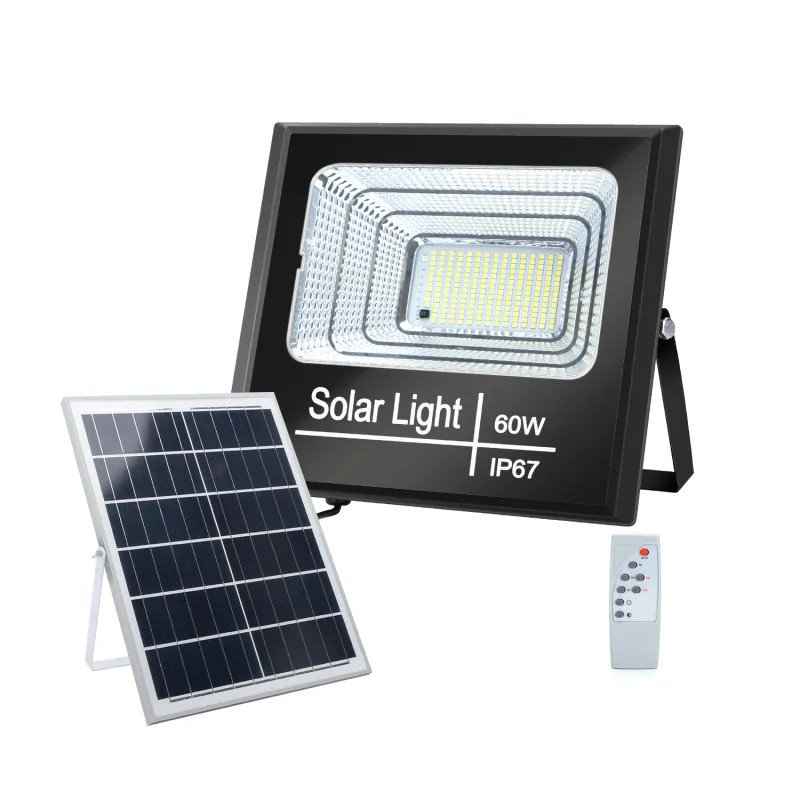 Zestaw solarny rozdzielny o mocy LED 60W naświetlacz panel oraz pilot ...