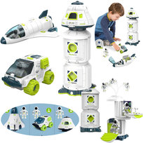 Zestaw Stacja Kosmiczna Wahadłowiec Łazik Figurki Astronautów dla dzieci 3+