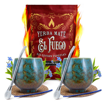 Zestaw Startowy Dla Dwojga Yerba Mate El Fuego Energia Tykwa Bombilla 500G 0,5Kg - Inna marka